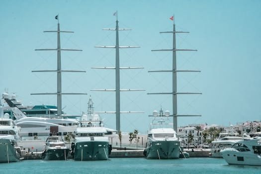 Platforme Maritime: Ghidul Complet al Angajărilor Offshore prin Agenții Crewing în 2026 3 Stunning view of luxury yachts docked at the Marina in San Juan Bautista, Spain.