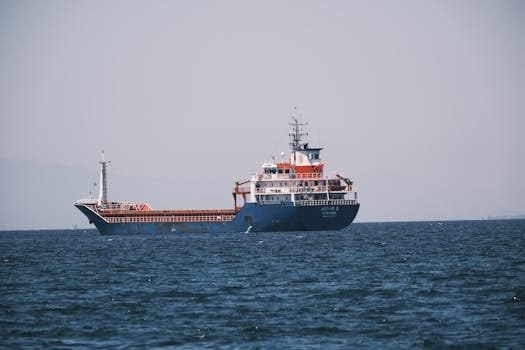 Cum să navighezi cu succes în cariera de ofițer de punte: ghid complet 2 A large freighter ship sailing in the calm waters of İzmir Bay, Türkiye.